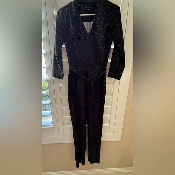 Banana Republic Black Polka Jumpsuit Size 0 - Picture 2 of 3